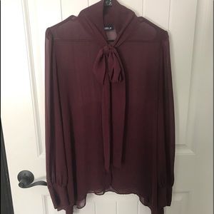 Burgundy Sheer Blouse